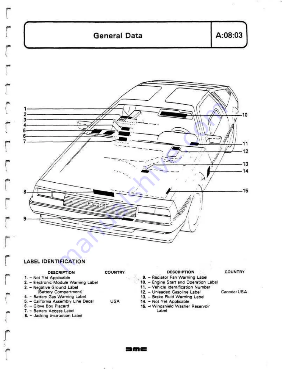 Delorean DMC Workshop Manual Download Page 25