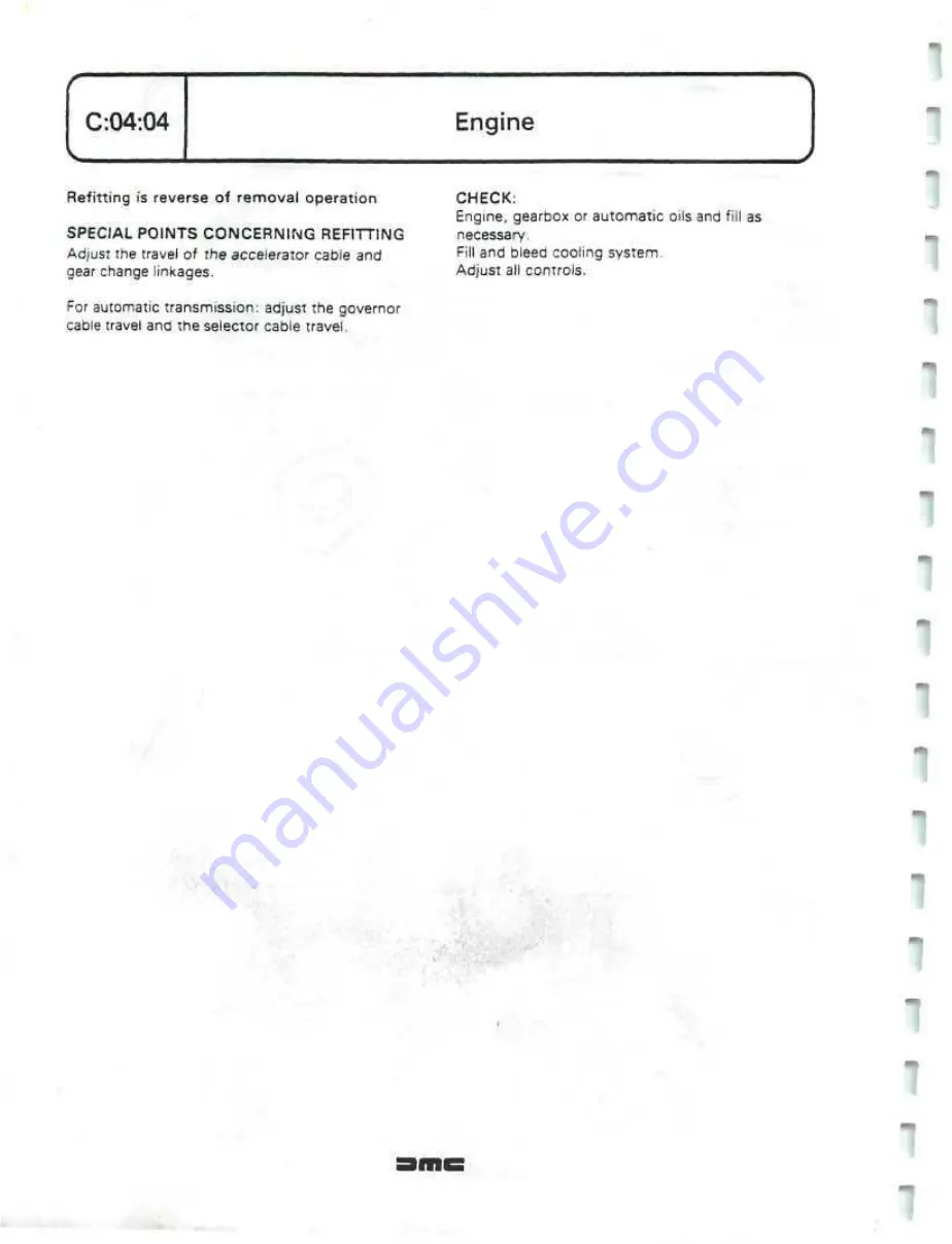 Delorean DMC Workshop Manual Download Page 44