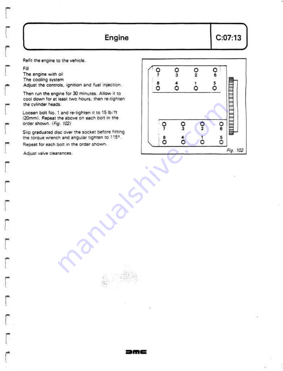 Delorean DMC Workshop Manual Download Page 74