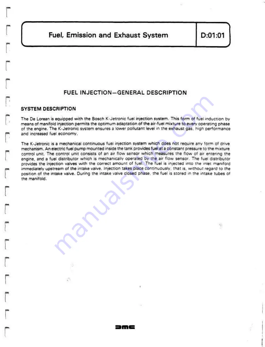 Delorean DMC Workshop Manual Download Page 88