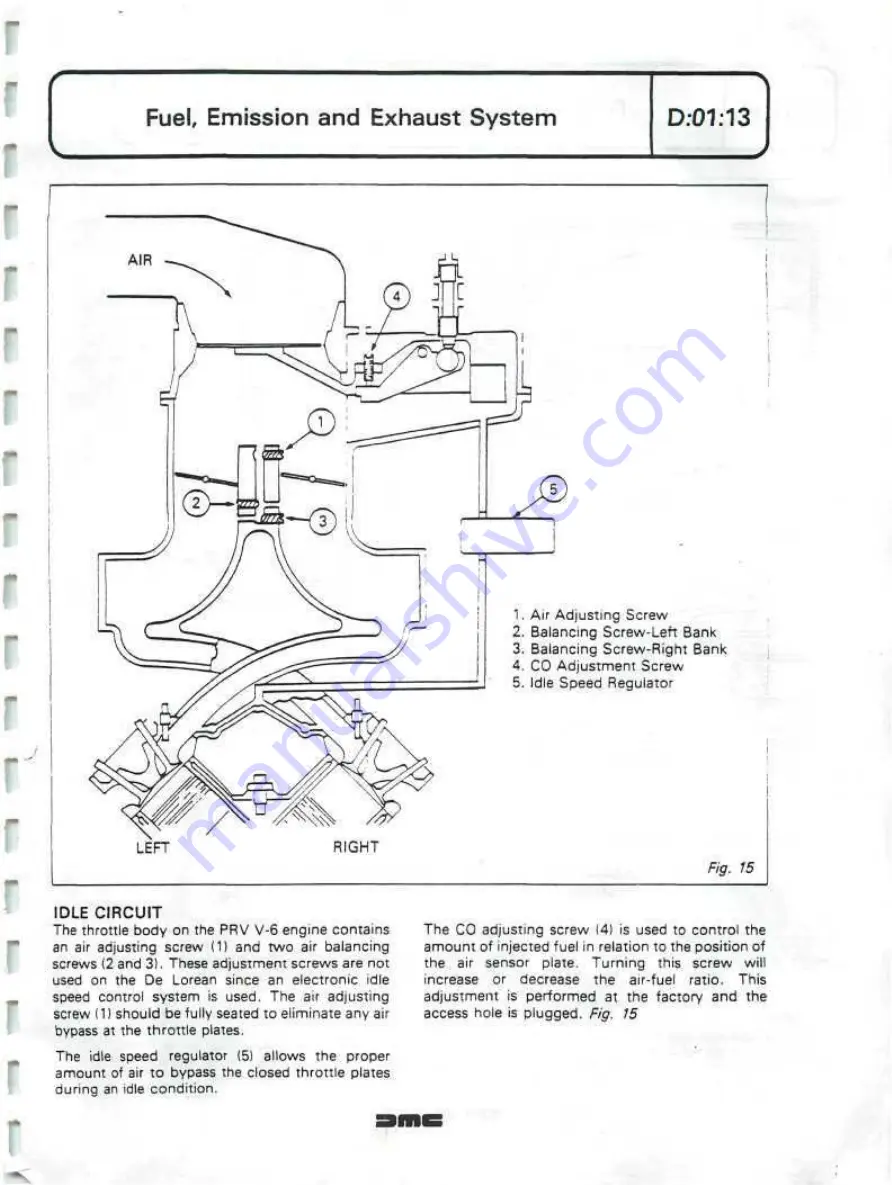 Delorean DMC Workshop Manual Download Page 100