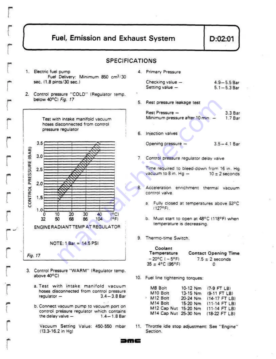 Delorean DMC Workshop Manual Download Page 104