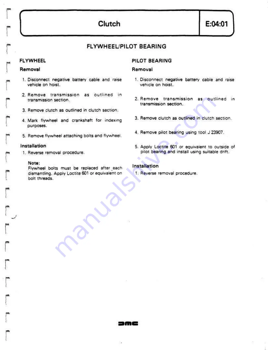 Delorean DMC Workshop Manual Download Page 140