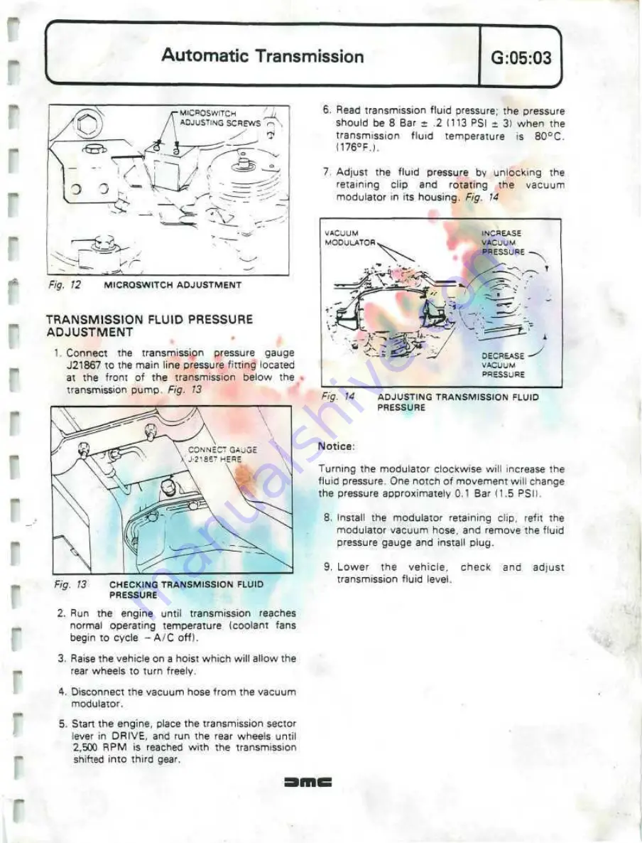 Delorean DMC Workshop Manual Download Page 183