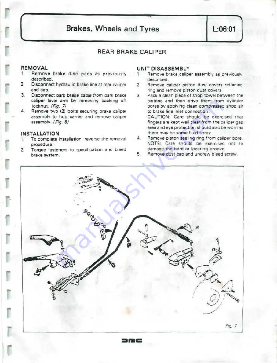 Delorean DMC Workshop Manual Download Page 263