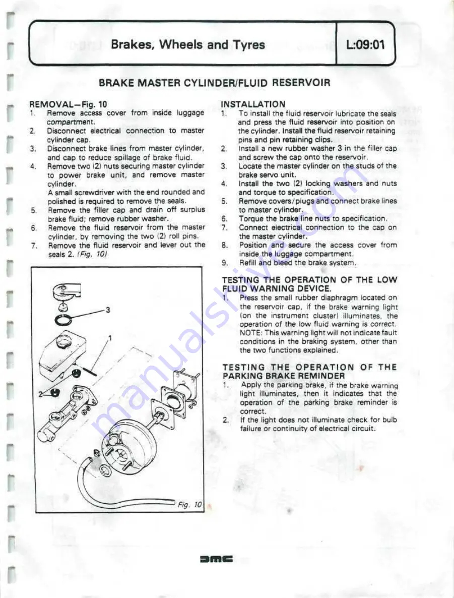 Delorean DMC Workshop Manual Download Page 267