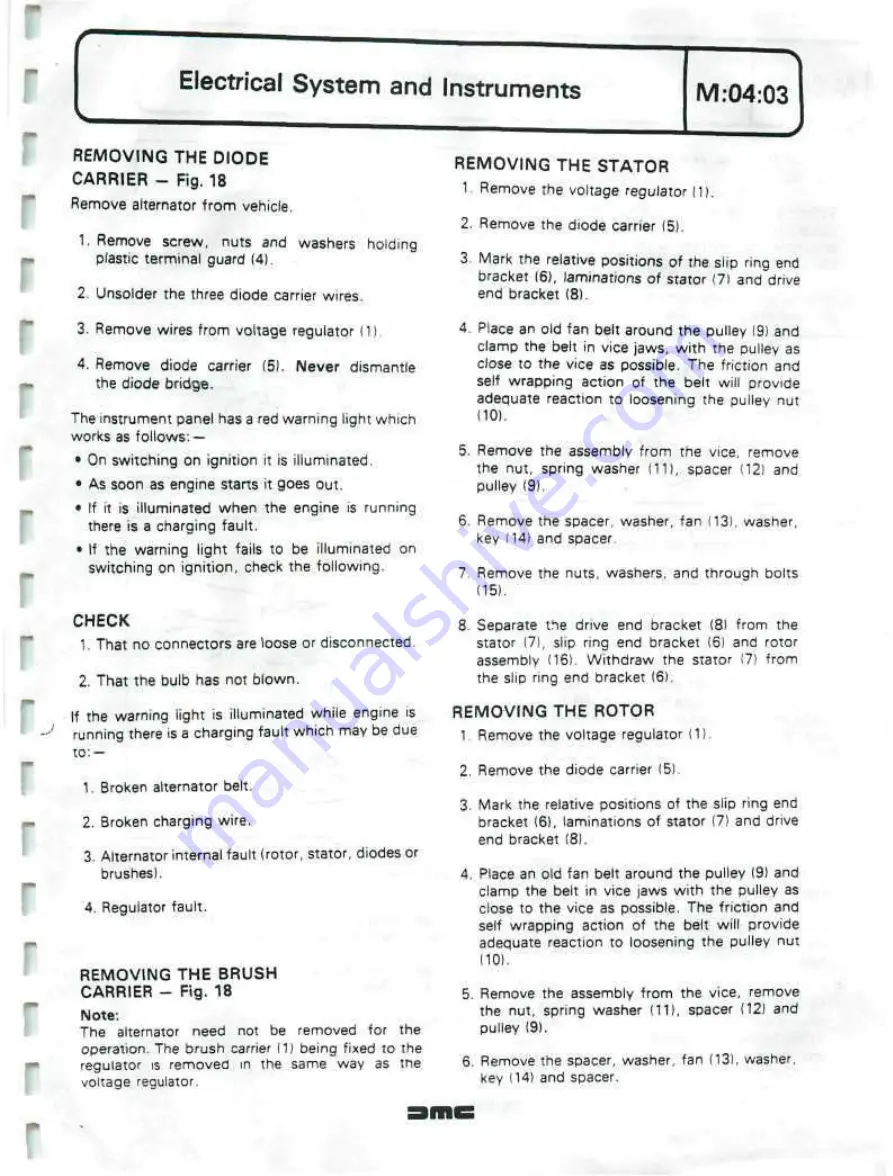 Delorean DMC Workshop Manual Download Page 287