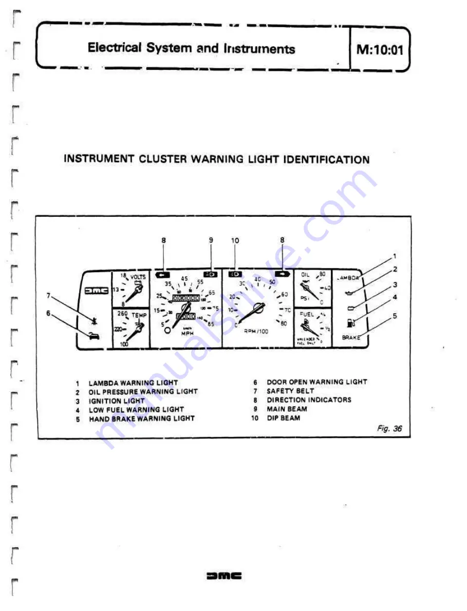 Delorean DMC Workshop Manual Download Page 307