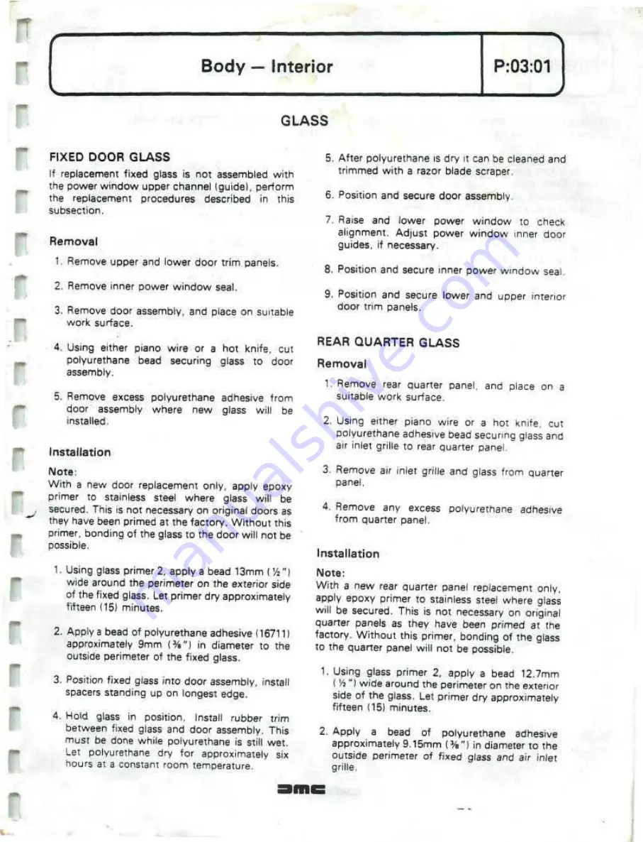 Delorean DMC Workshop Manual Download Page 440