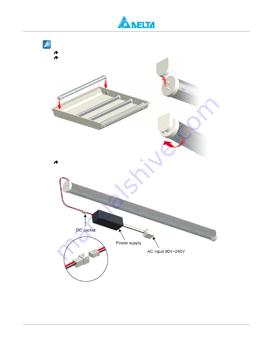 Delta LED Tube Light OADT-10UAD Specification Sheet Download Page 7