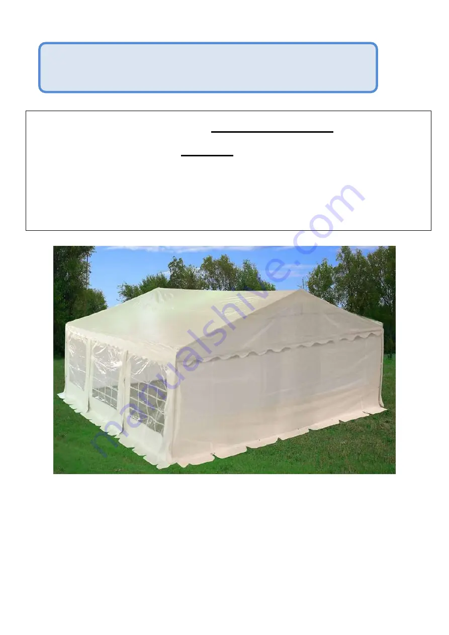 Delta PARTY TENT 20’x20’ PE Скачать руководство пользователя страница 1