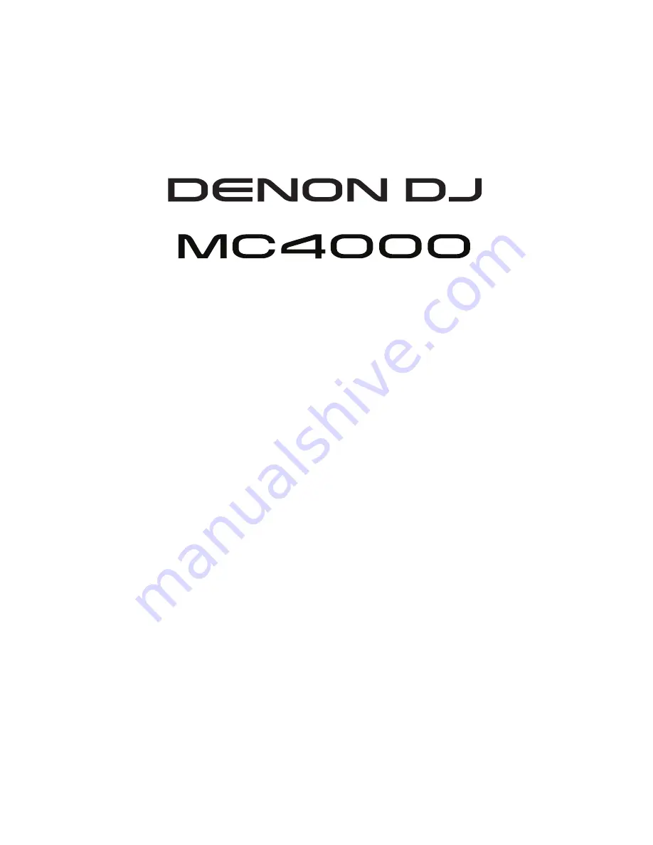 Denon MC4000 User Manual Download Page 1