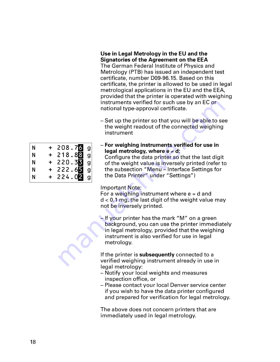 Denver 901042-1 Operating Instructions Manual Download Page 18