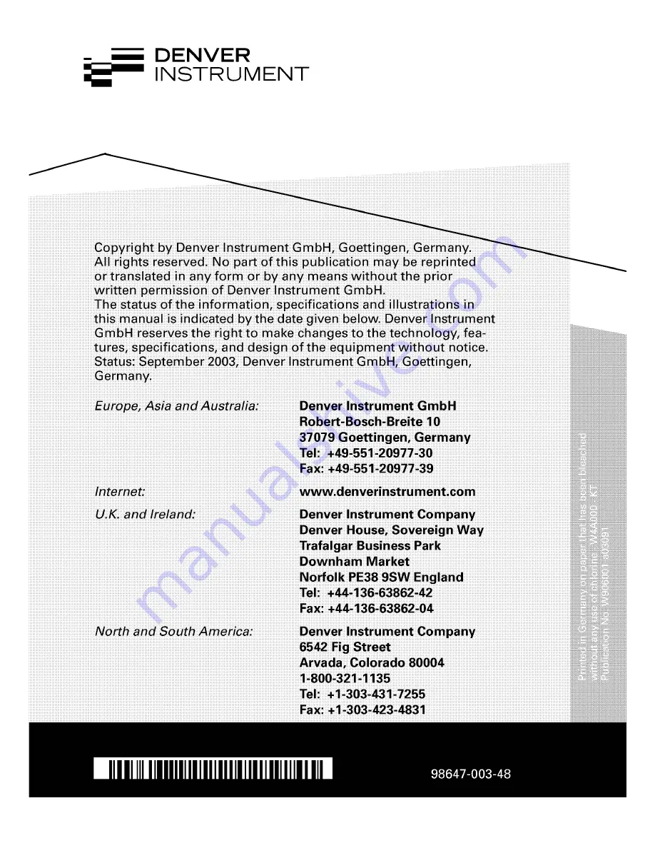 Denver 901042-1 Operating Instructions Manual Download Page 40