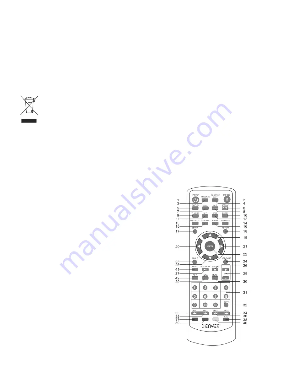 Denver DVH-1238DVBT Instruction Manual Download Page 3