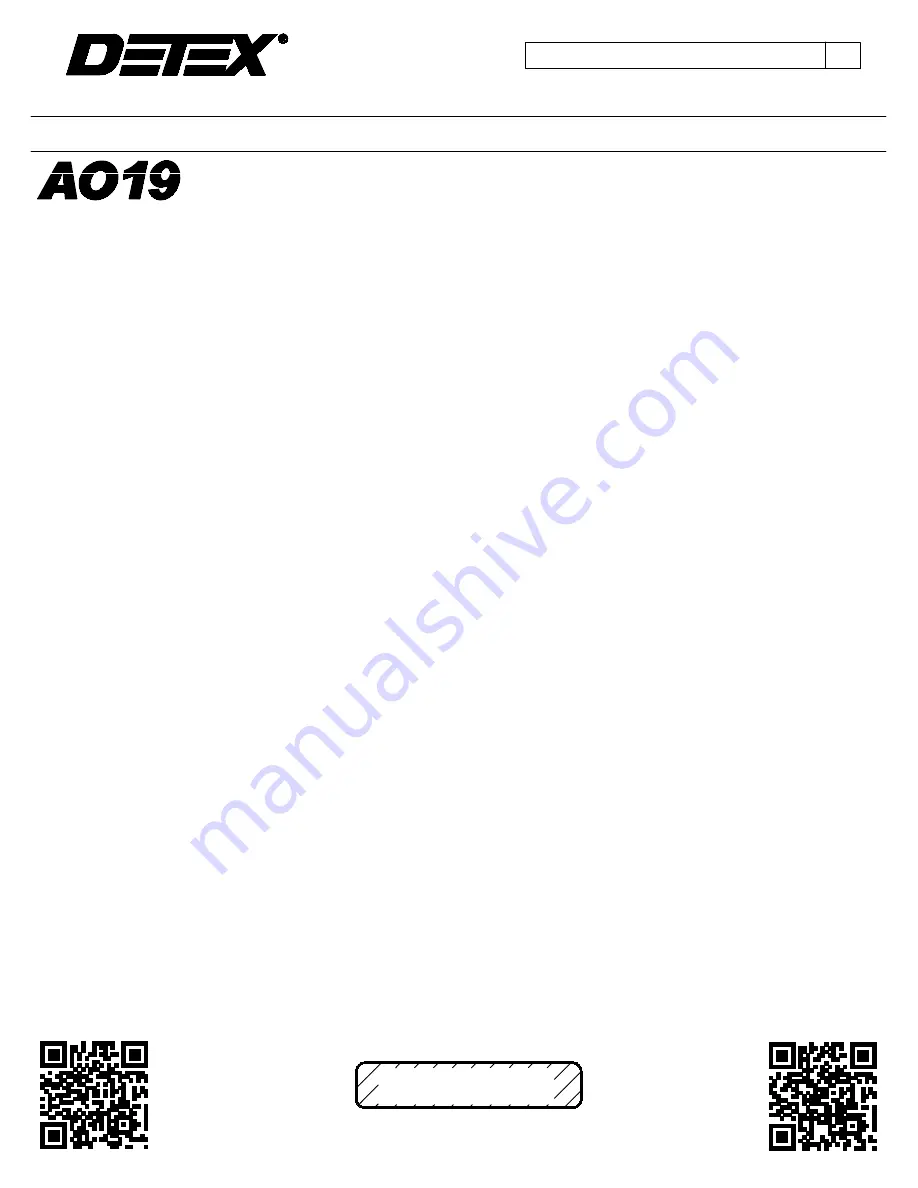 Detex AO19 Instructions Manual Download Page 1