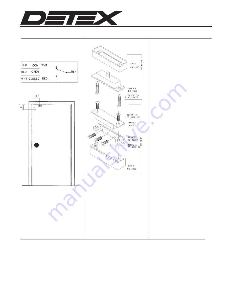 Detex MS-2049S Installation Instructions Download Page 1