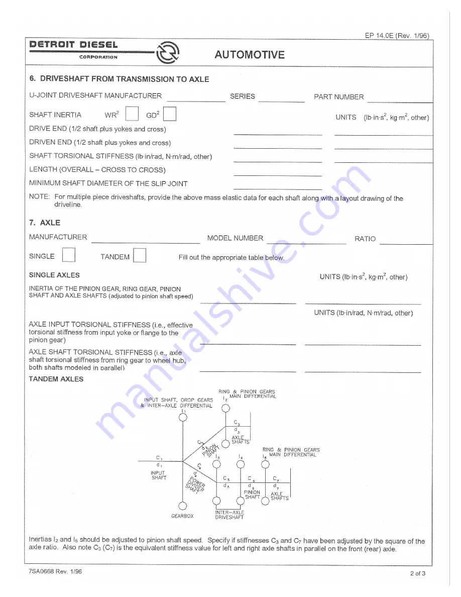 Detroit Diesel MBE4000 Application And Installation Manual Download Page 187