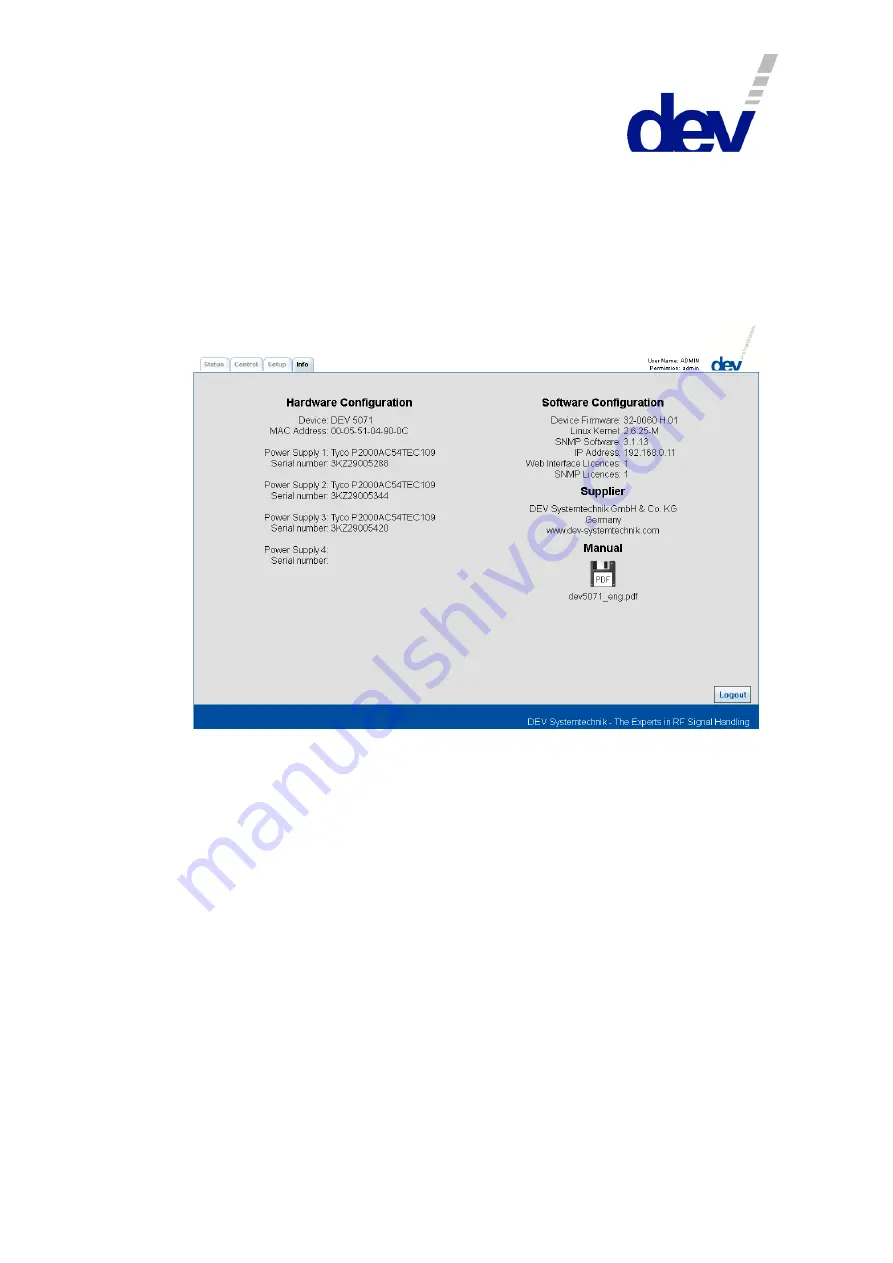 DEV 5071 Documentation Download Page 39