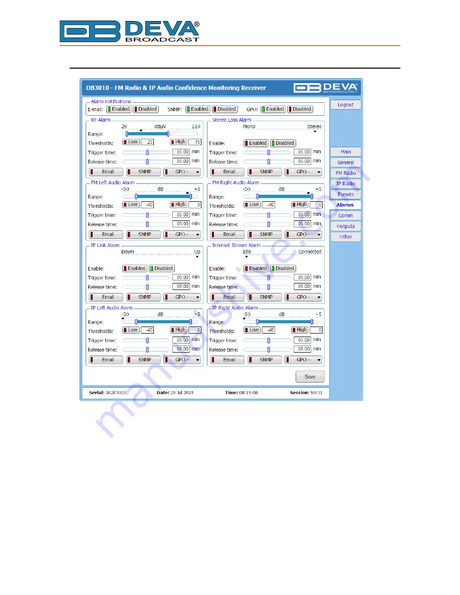 DEVA Broadcast DB3010 Maintenance And Operating Manual Download Page 45