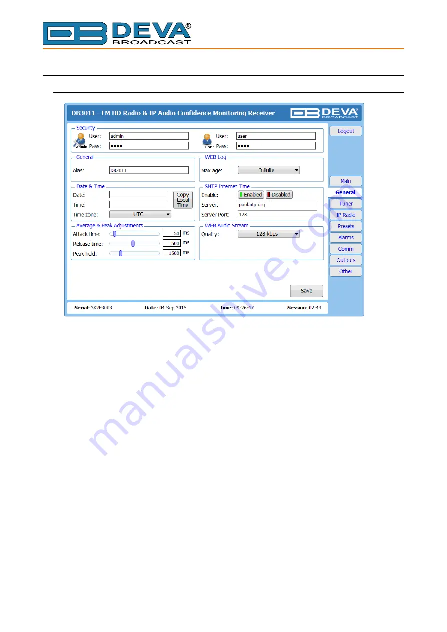 DEVA Broadcast DB3011 Скачать руководство пользователя страница 45