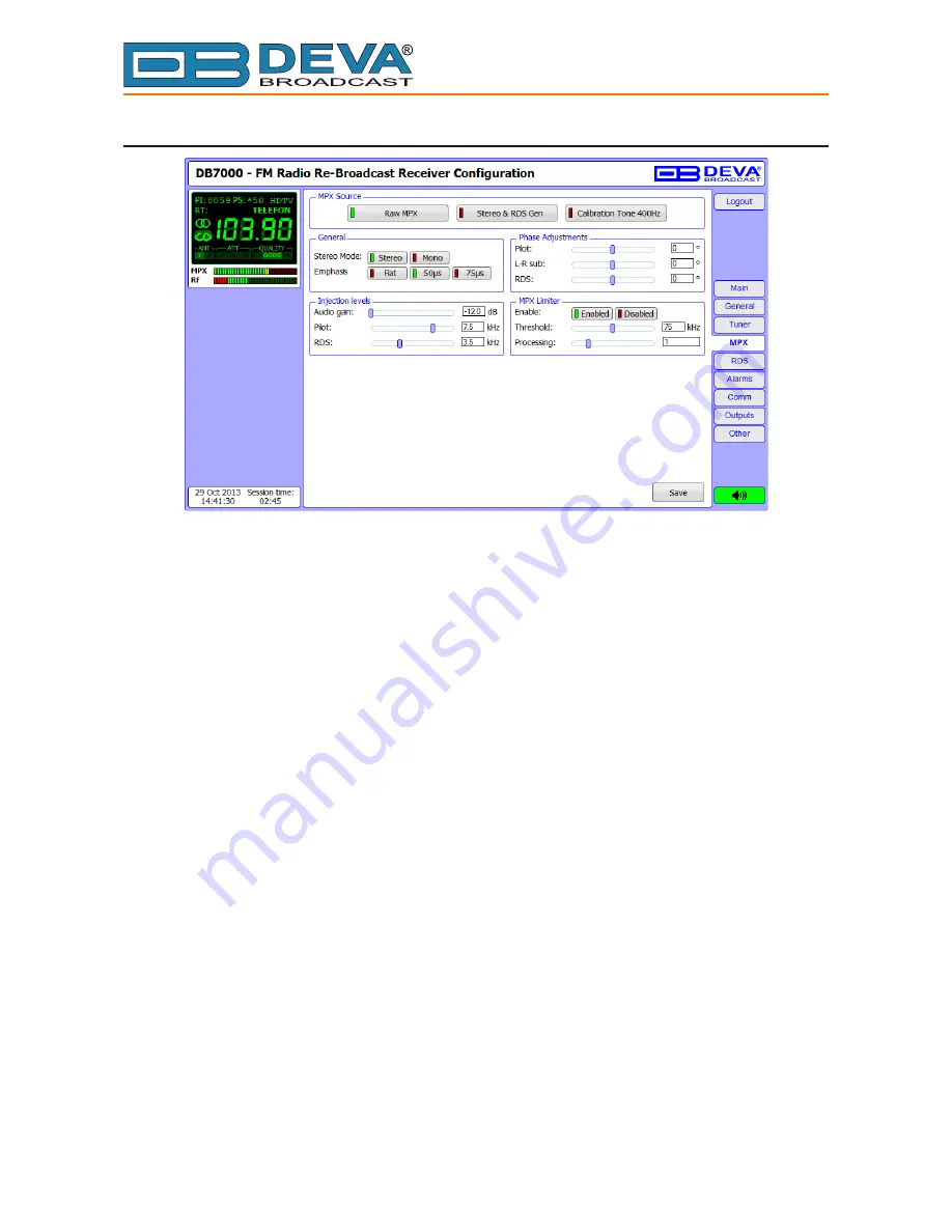 DEVA Broadcast DB7000 Maintenance And Operating Instructions Download Page 60