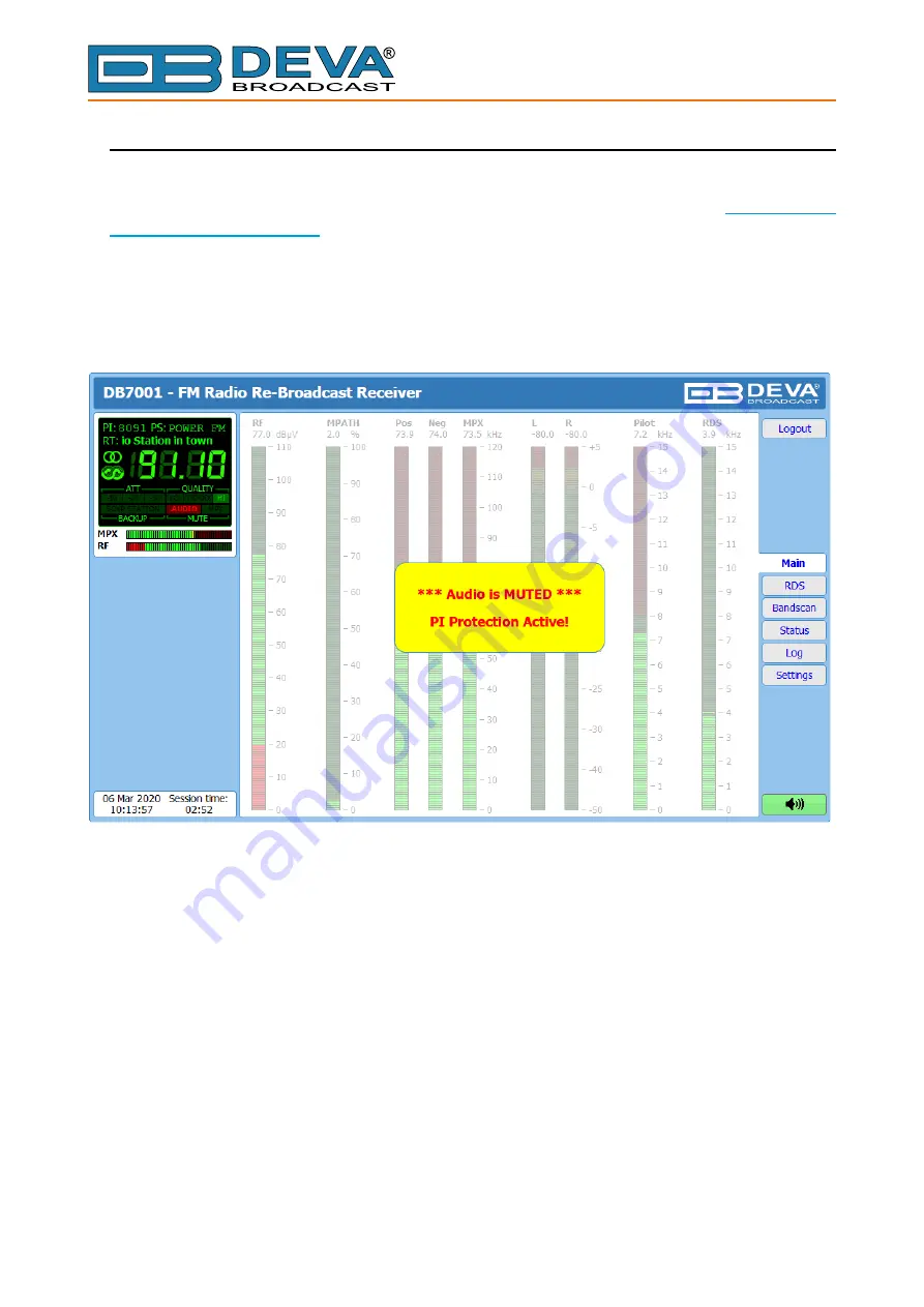 DEVA Broadcast DB7001 Maintenance And Operation Instruction Manual Download Page 68