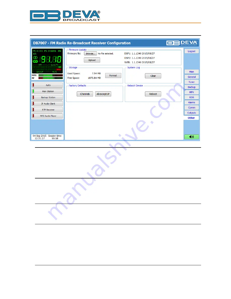 DEVA Broadcast DB7007 Maintenance And Operation Instruction Manual Download Page 86