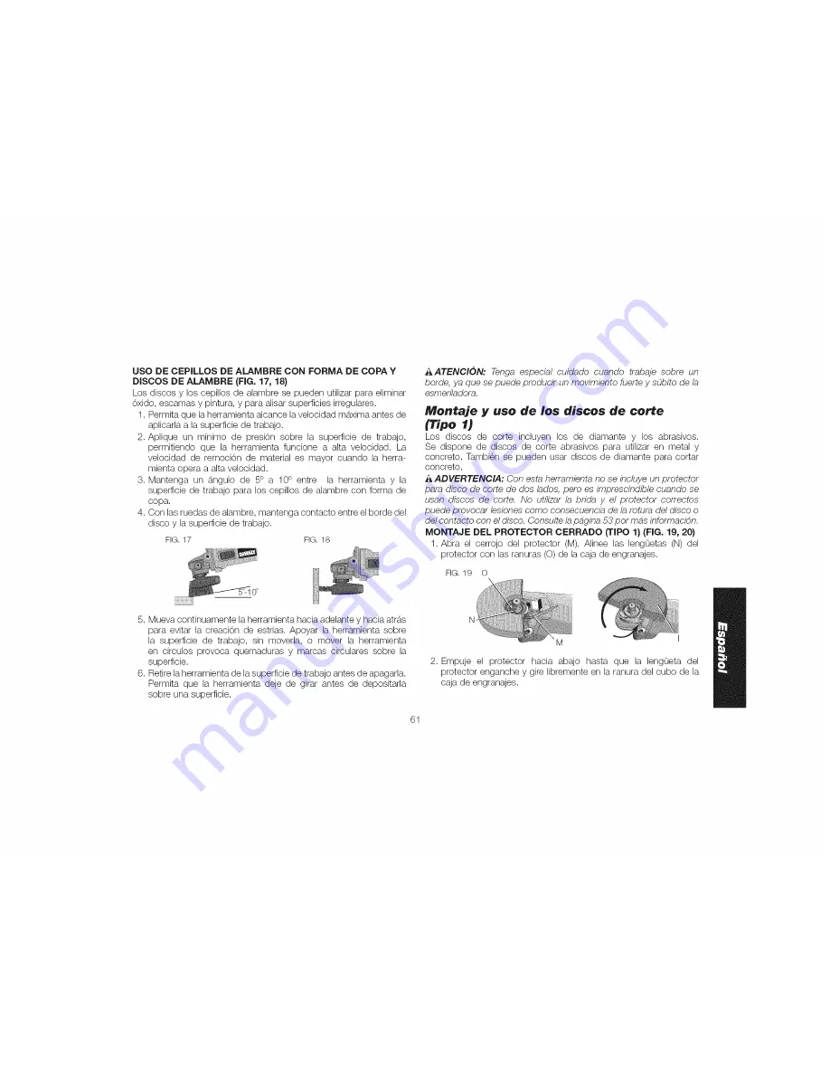 DeWalt D28112 Instruction Manual Download Page 62