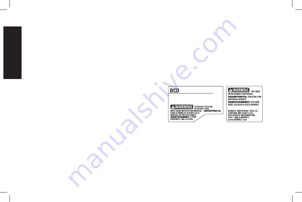 DeWalt DCD791B Instruction Manual Download Page 16