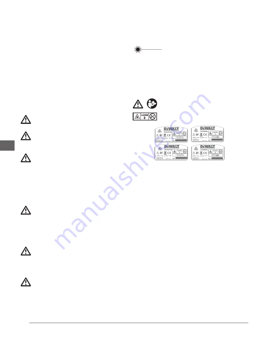 DeWalt DCE089G User Manual Download Page 98