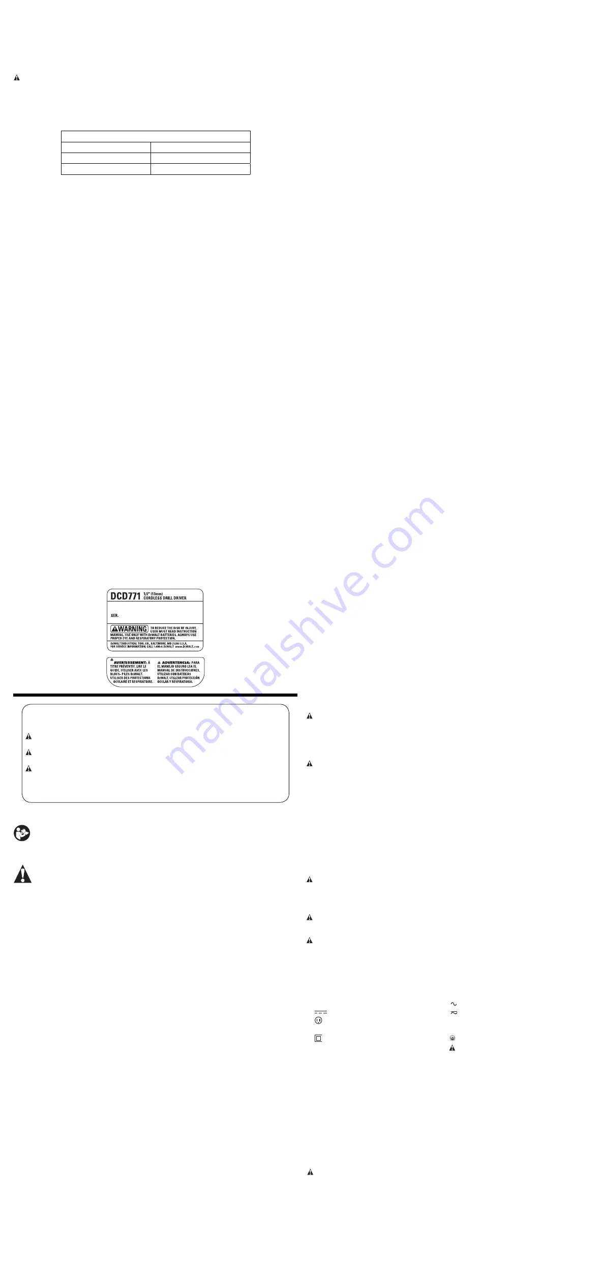 DeWalt DCK240C2 Instruction Manual Download Page 5