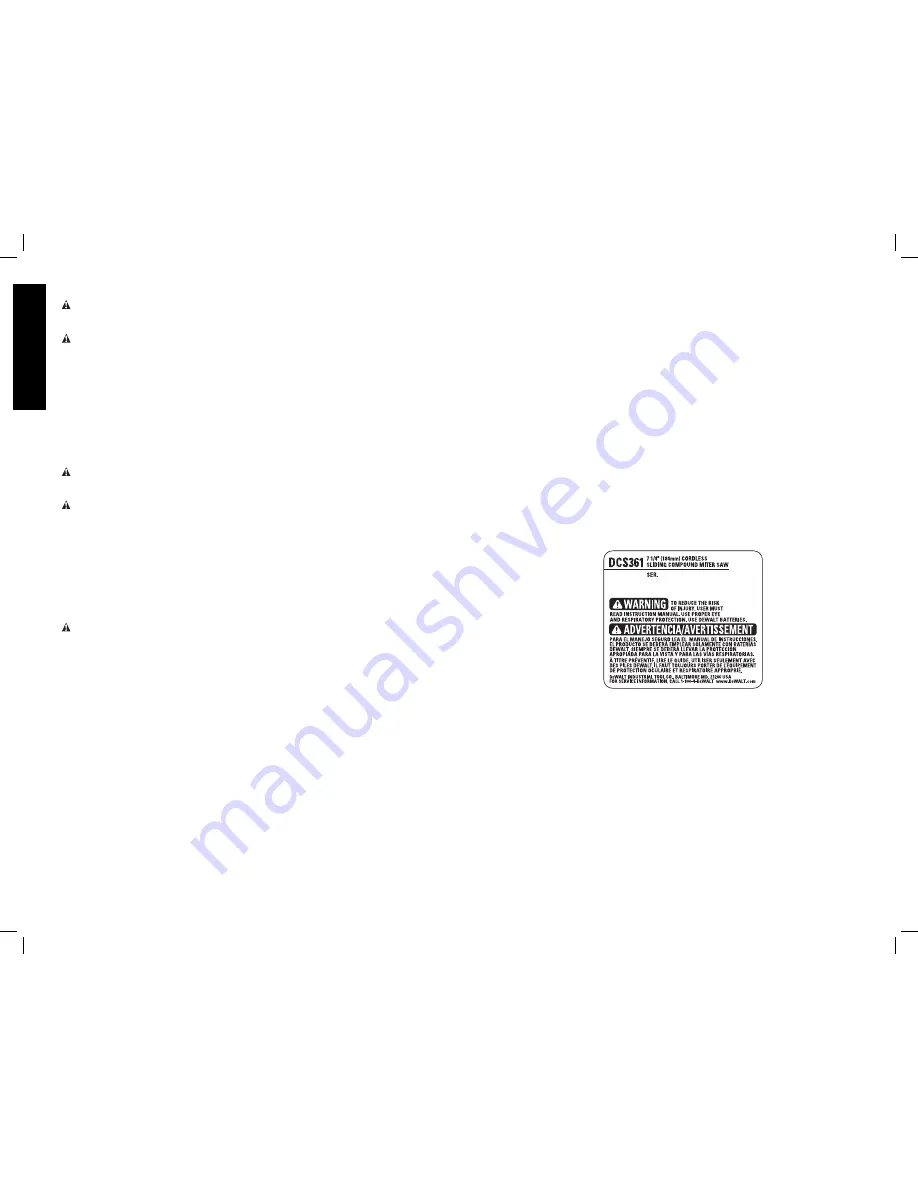 DeWalt DCS361 Instruction Manual Download Page 18