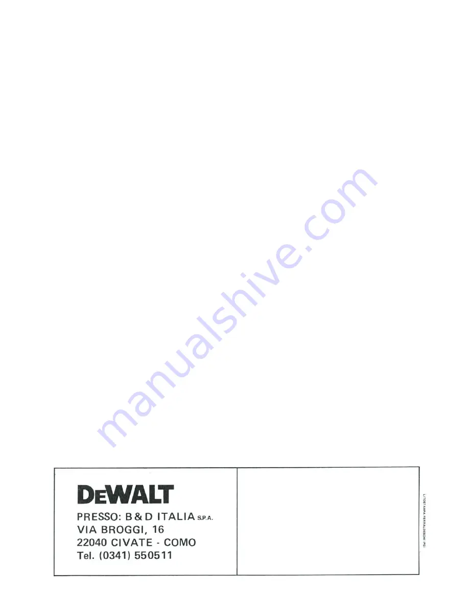 DeWalt DW 1150 Operation, Adjustmants, Maintenance, Spare Parts Download Page 44