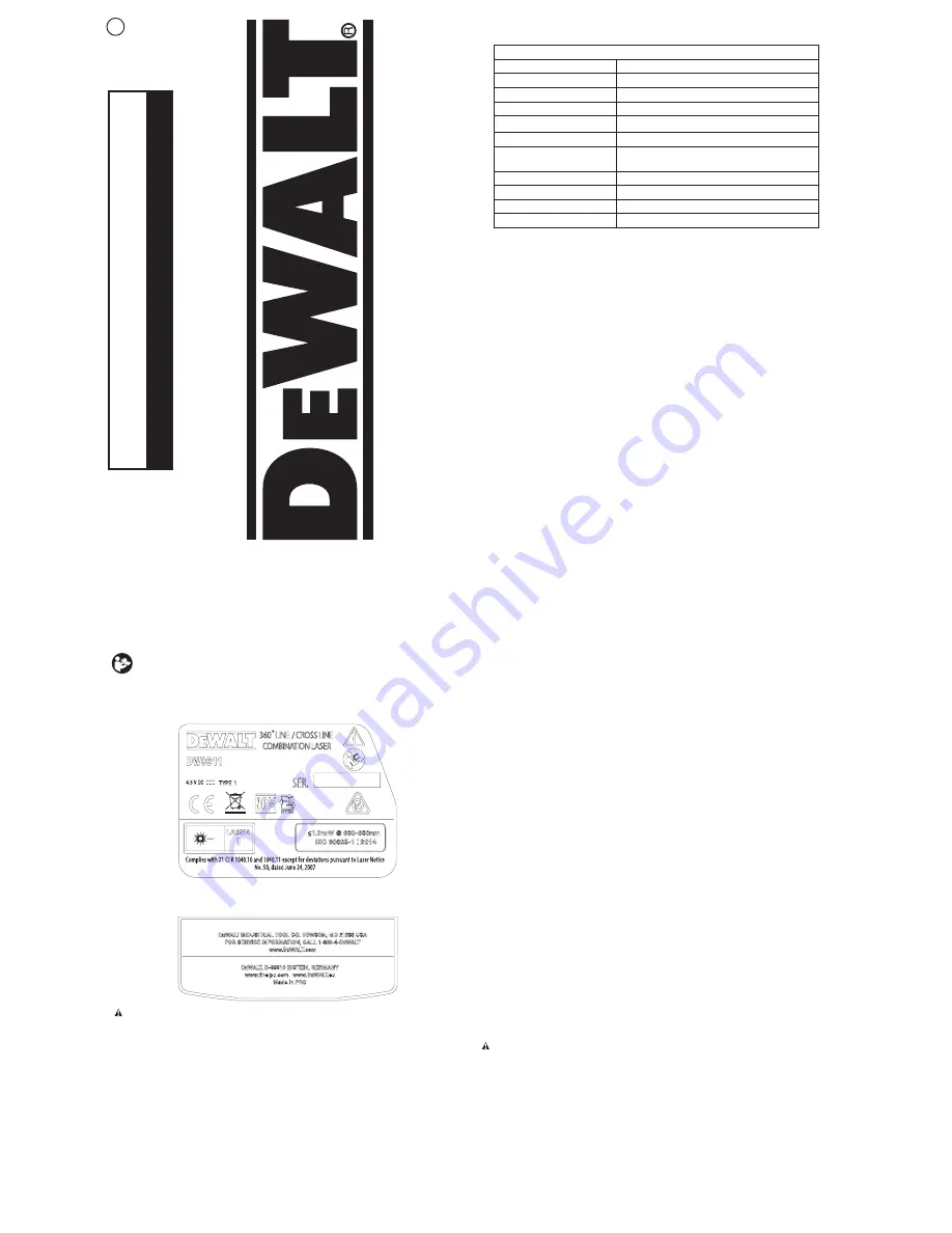 DeWalt DW0811 Instruction Manual Download Page 1