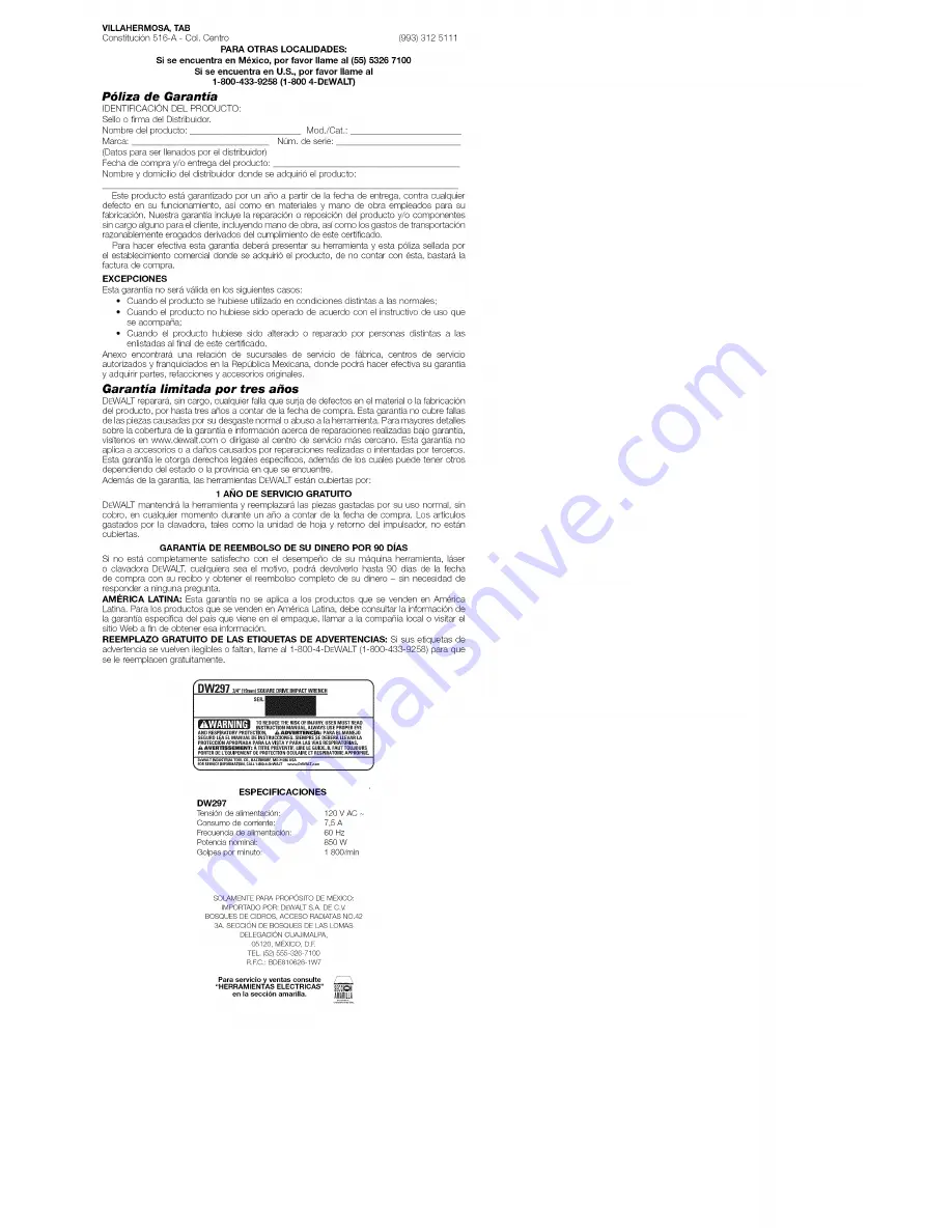 DeWalt DW297 Instruction Manual Download Page 6