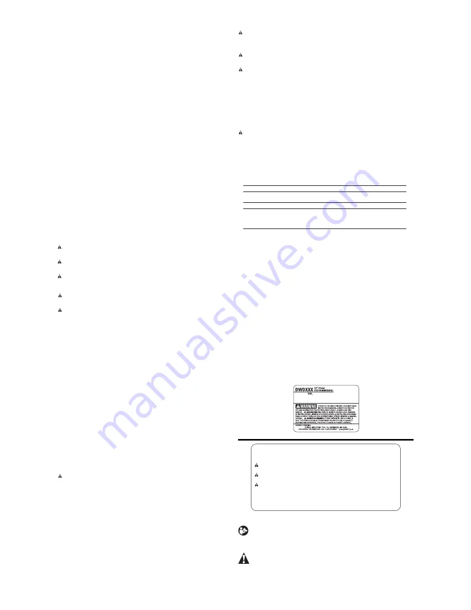 DeWalt DWD520 Instruction Manual Download Page 4