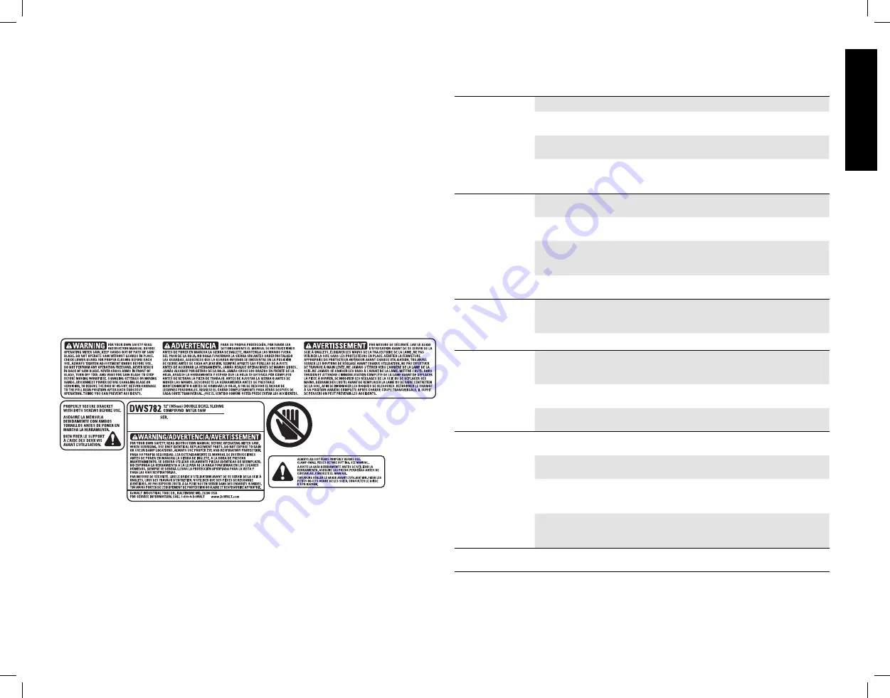 DeWalt DWS782 Instruction Manual Download Page 17