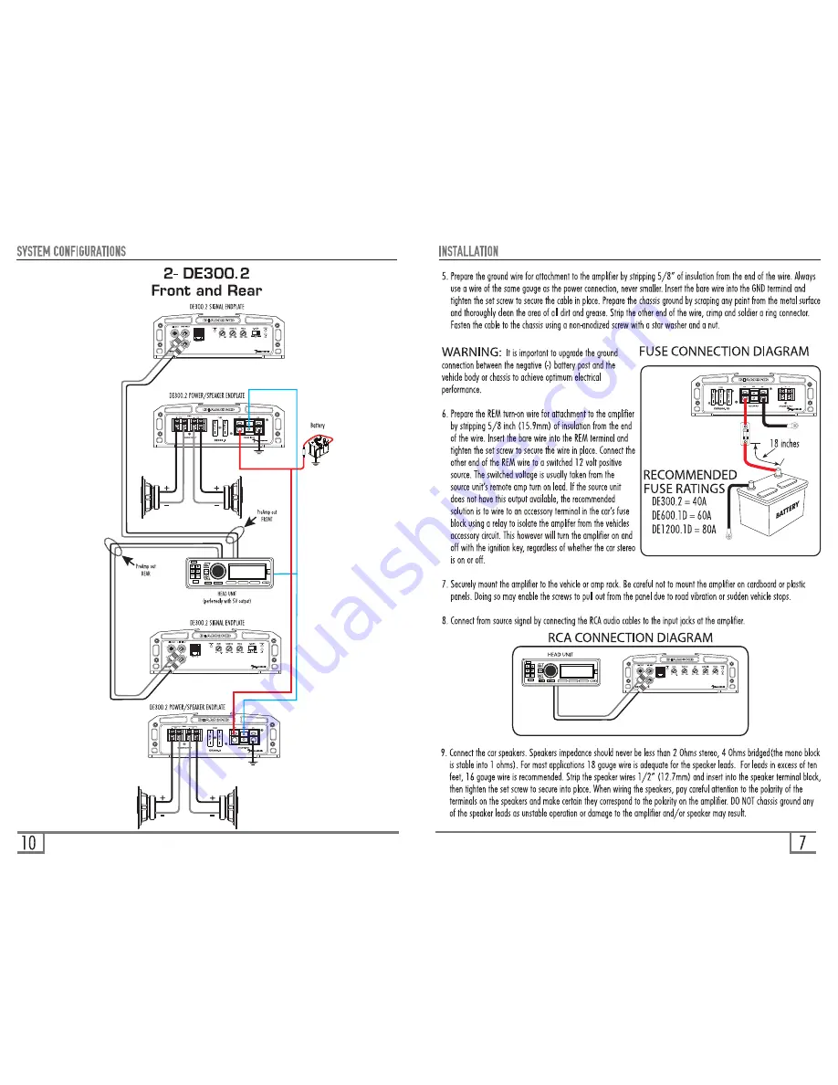 Diamond Elite Series DE300.2 Owner'S Manual Download Page 7