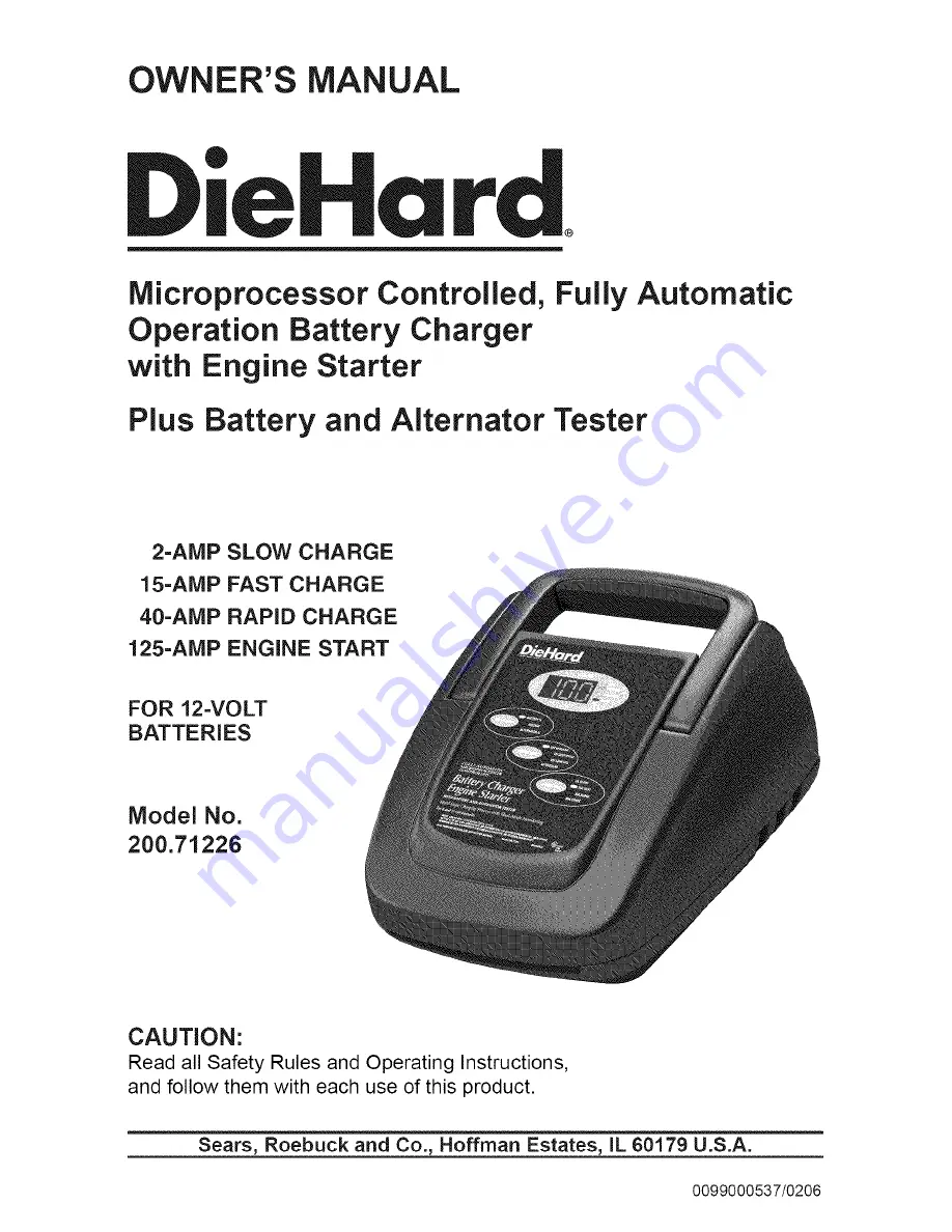 DieHard 200.71226 Owner'S Manual Download Page 1