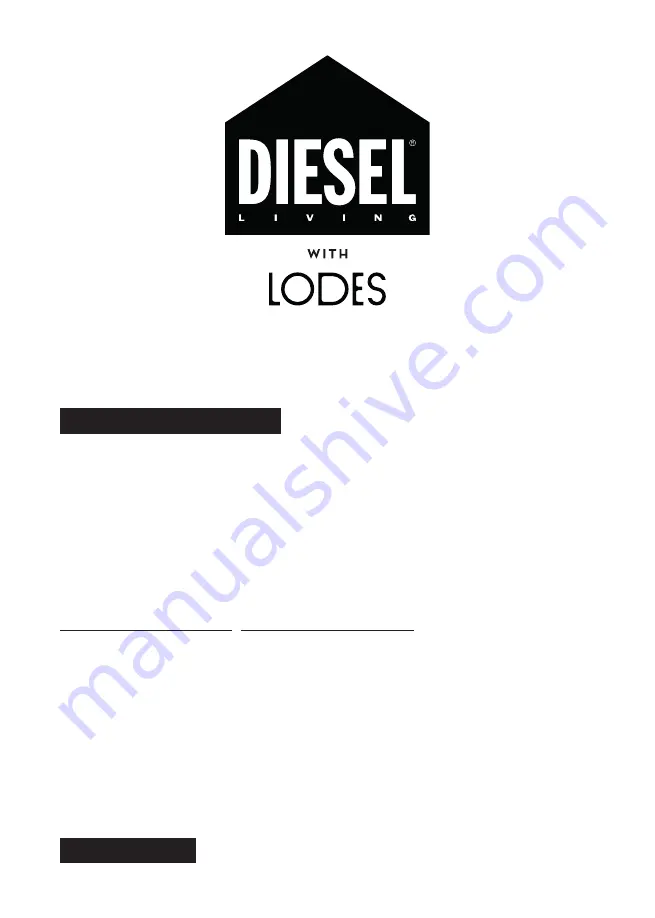 DIESEL LIVING LODES SPRING Large Скачать руководство пользователя страница 1