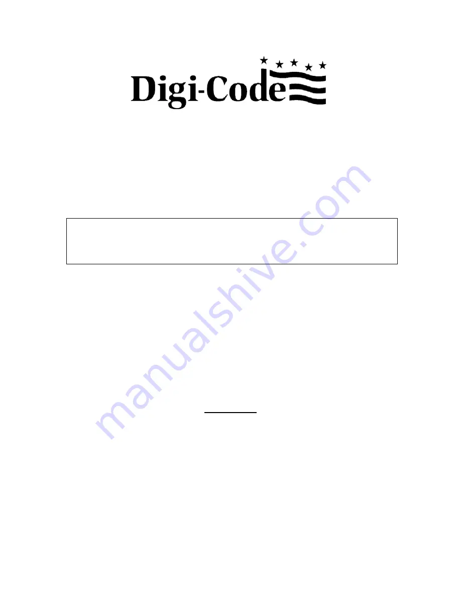 Digi-Code 5018 Installation Instructions Download Page 1