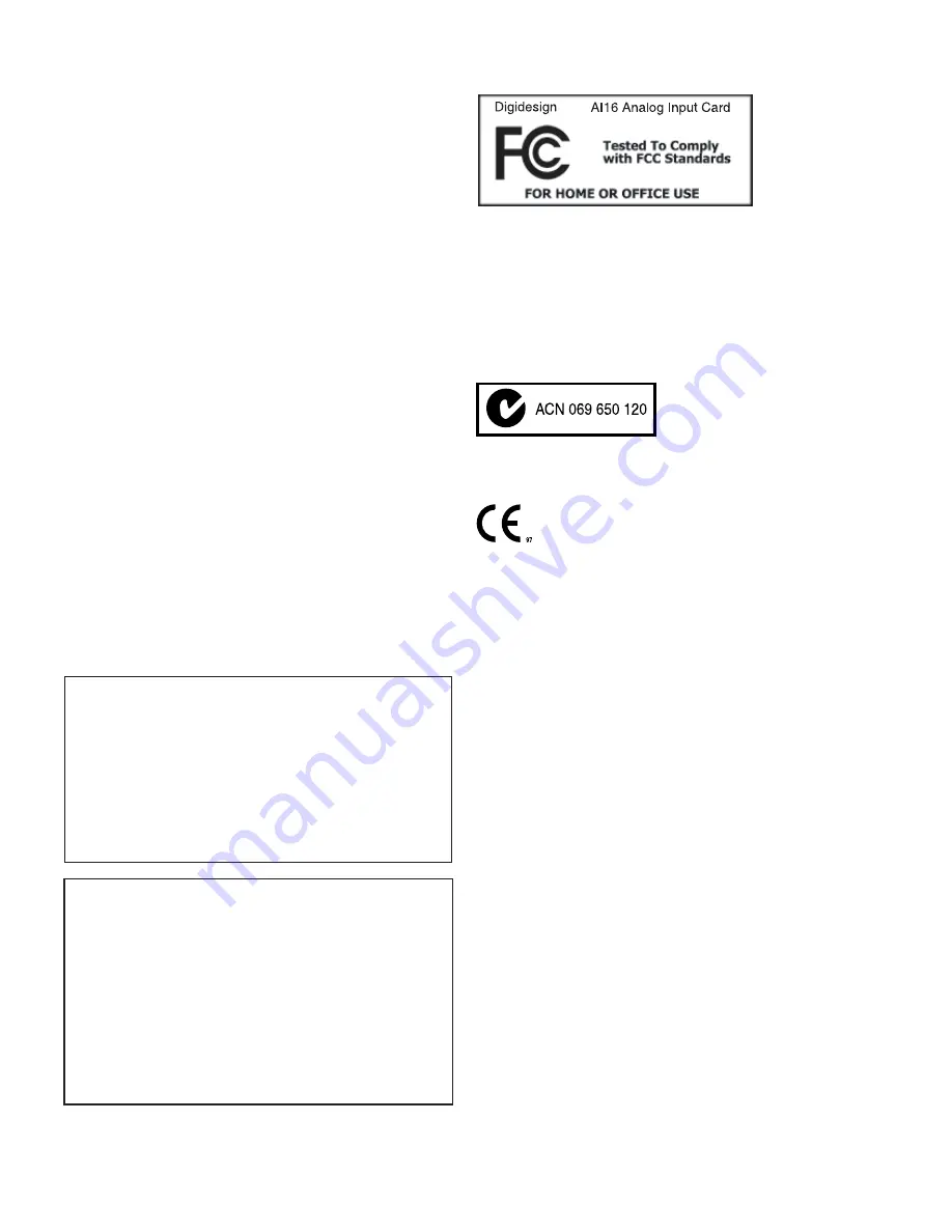 DigiDesign AI16 Quick Start Manual Download Page 2