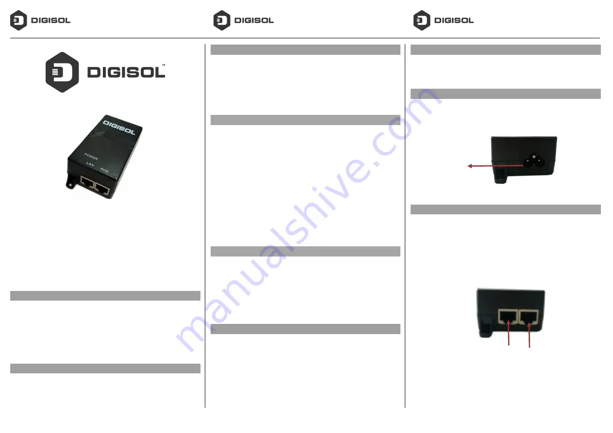 Digisol DG-PE1148D Quick Installation Manual Download Page 1