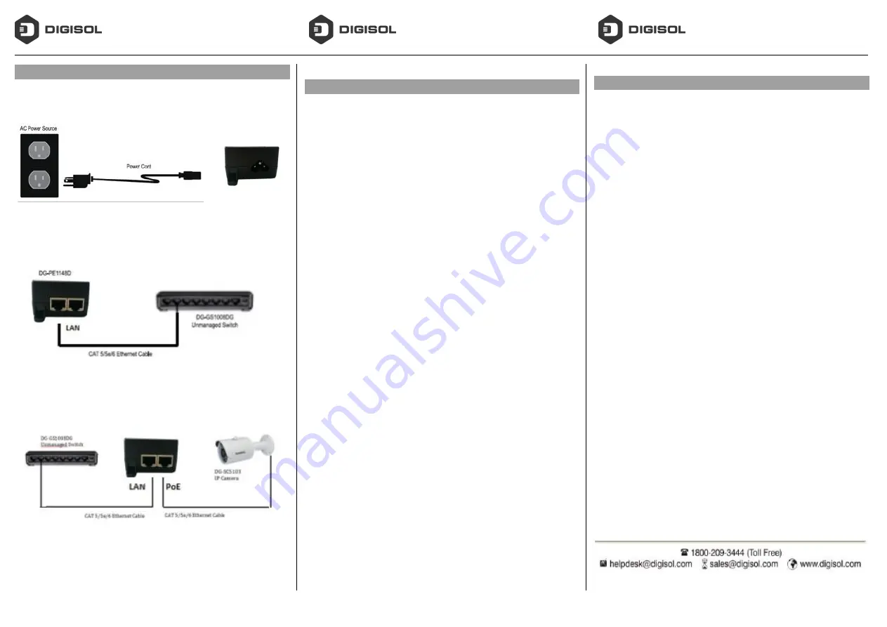 Digisol DG-PE1148D Quick Installation Manual Download Page 2