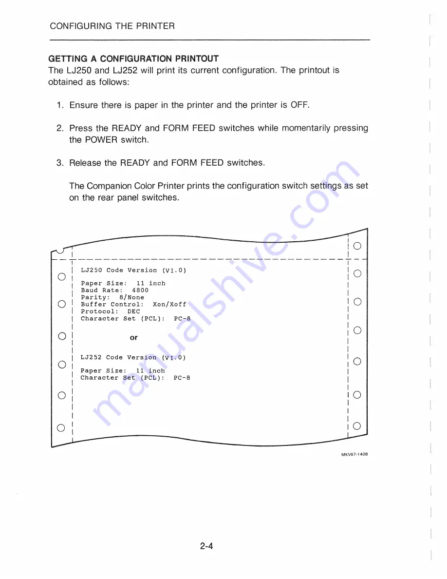 Digital Equipment LJ250 User Manual Download Page 42