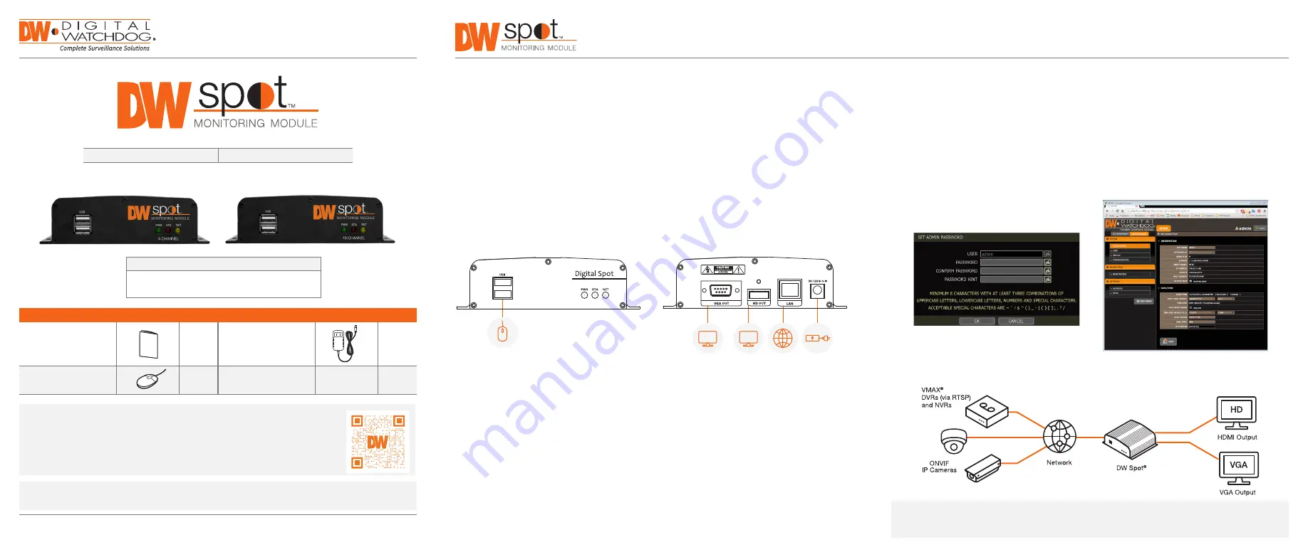 Digital Watchdog Spot DW-HDSPOTMOD16 Скачать руководство пользователя страница 1