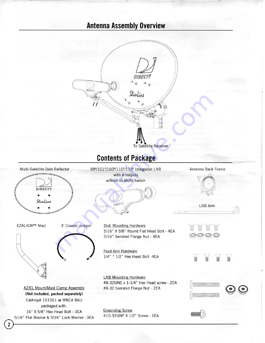 DirecTV SlimLine Installation Manual Download Page 2