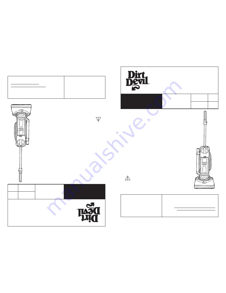 Dirt Devil M084650RED Owner'S Manual Download Page 1