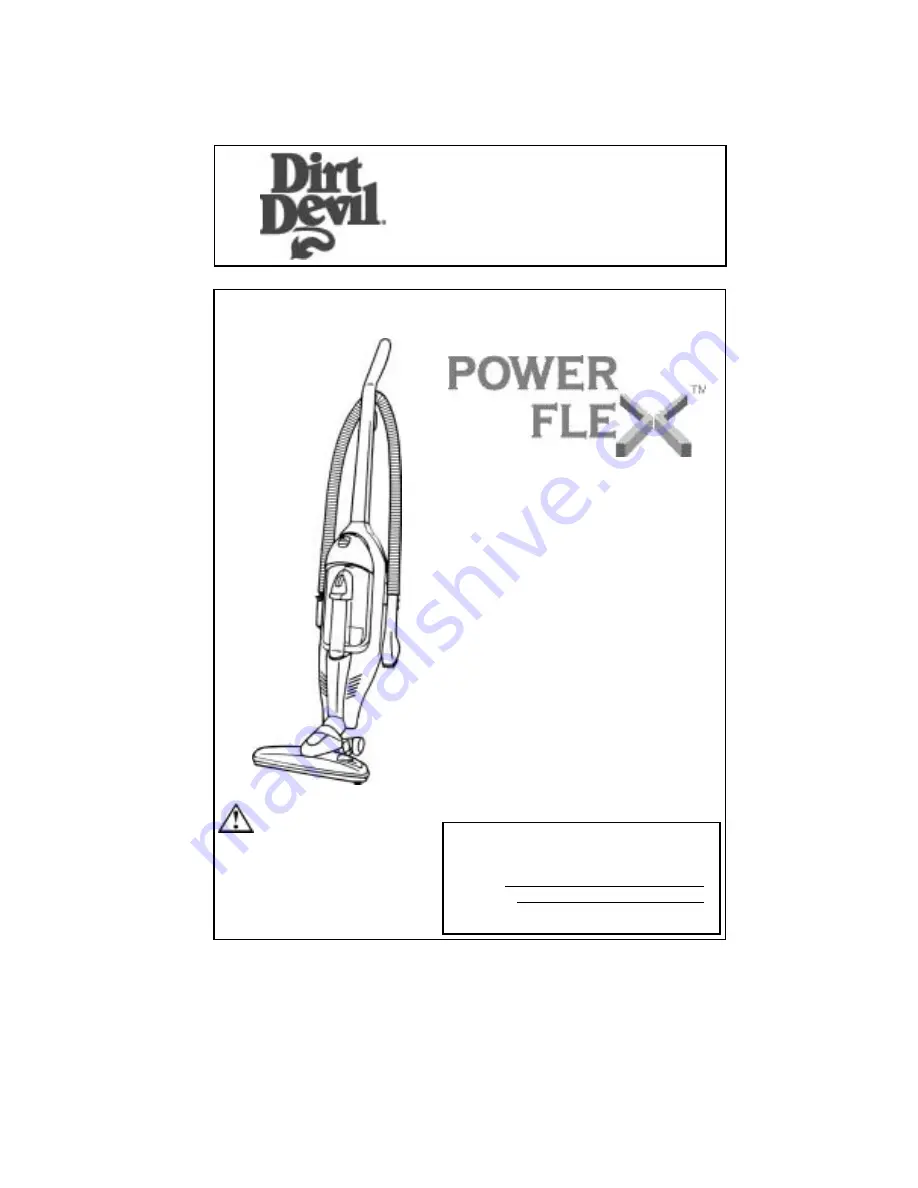 Dirt Devil Power Flex Owner'S Manual Download Page 1